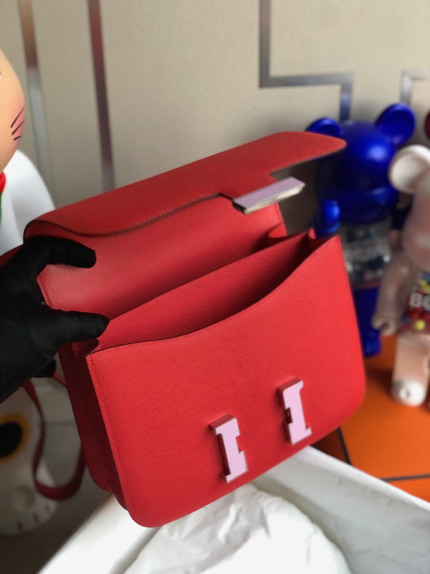 에르메스 콘스탄스24 레드 핑크 버클 앱송